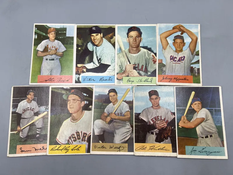 (9) 1954 Bowman Baseball Cards - Varying Conditions from auction in Greenville, Ohio — image 36