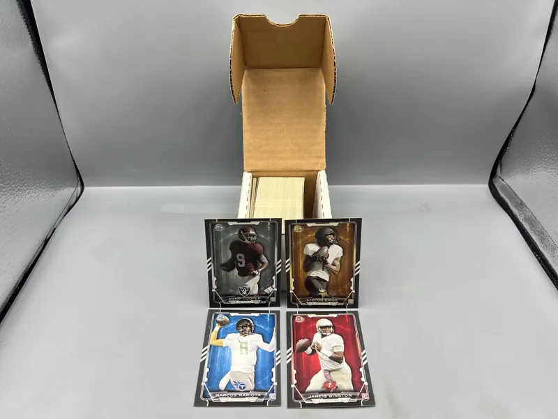 2015 Bowman Black Border Football Complete 110 Rookie Card Set W/ Jameis Winston RC, Marcus Mariota RC, Stefon Diggs RC, & Amari Cooper RC from auction in Greenville, Ohio — image 44