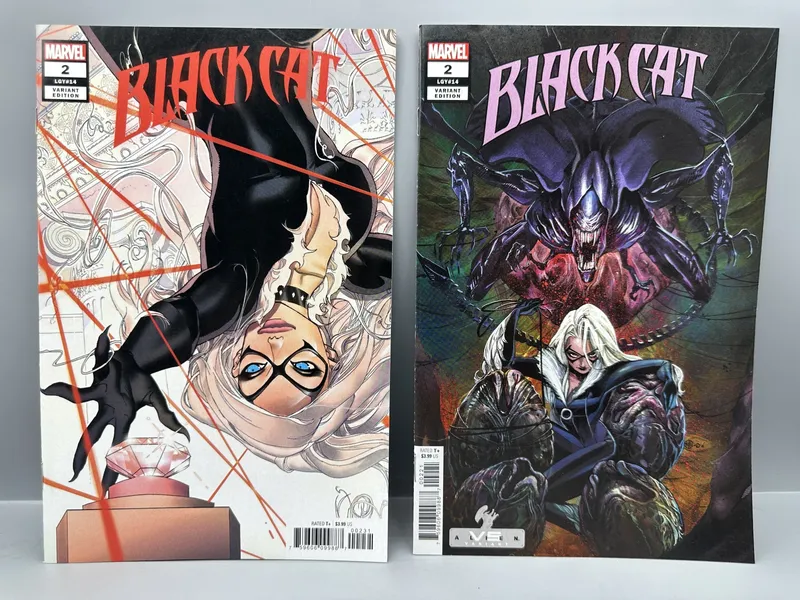 Marvel Comics Black Cat #2 (2021) lot of 2 - Arist Deyn and Peach Momoko Alien variants - King in Black tie-in from auction in Greenville, Ohio — image 26