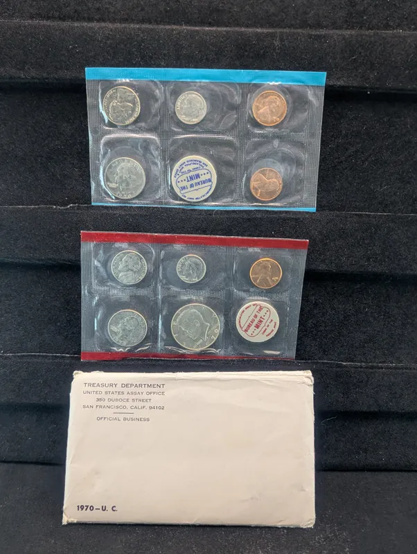 1970-P&D Unc. U.S. Mint Set with 40% Silver 1970-D Kennedy Half Dollar and 1970-S Lincoln Cent from auction in Greenville, Ohio — image 22