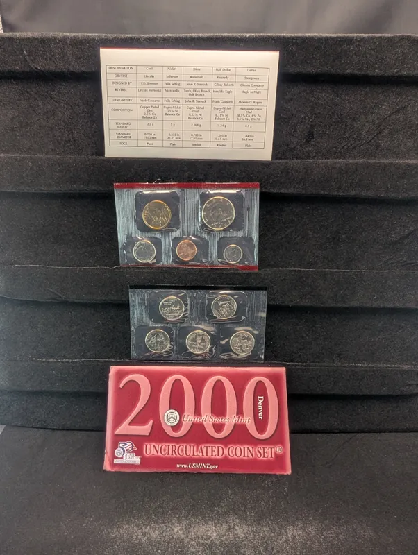 2000-D U.S. Uncirculated Mint Coin Set with State Quarters In OGP w/ COA from auction in Greenville, Ohio — image 47