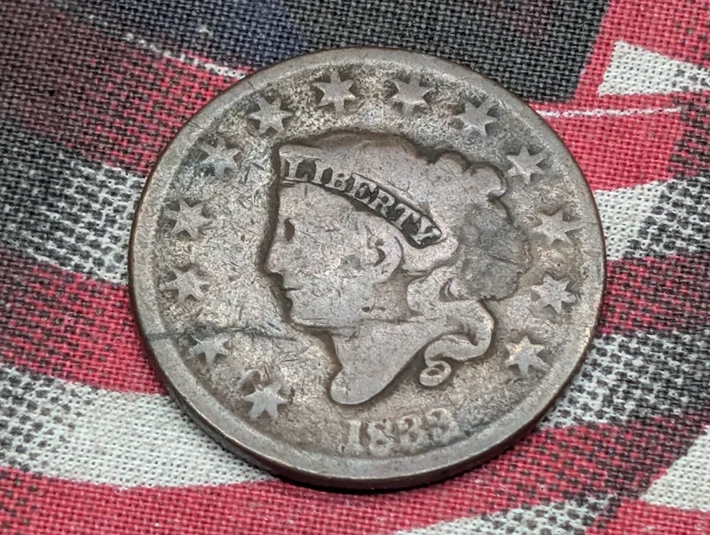 1833 U.S. Coronet Head Large Cent from auction in Greenville, Ohio — image 11