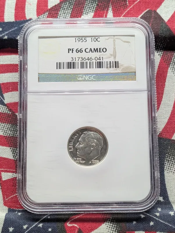 1955-P Roosevelt 90% Silver Dime NGC PF 66 Cameo from auction in Greenville, Ohio — image 23