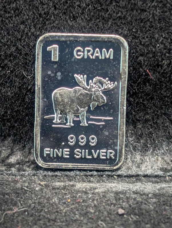 Moose Design 1 Gram .999 Fine Silver Art Bar from auction in Greenville, Ohio — image 40