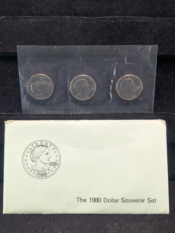 1980 P, D, & S Susan B. Anthony One Dollar Souvenir Set In OGP from auction in Greenville, Ohio — image 25