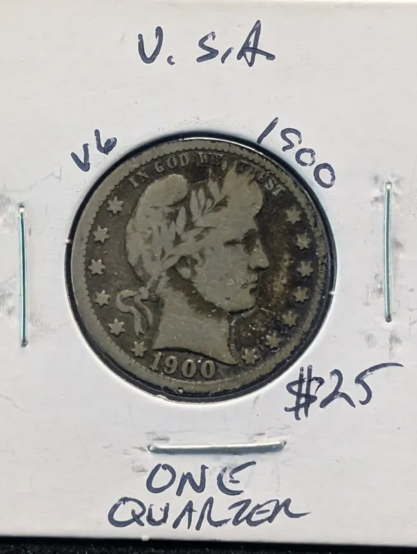 1900 90% Silver Barber Quarter - 126 Years Old! from auction in Greenville, Ohio — image 24