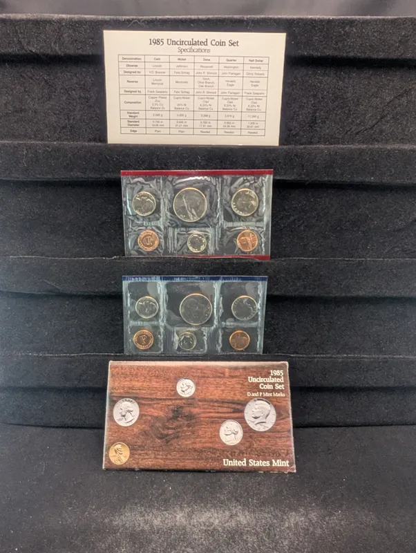 1985 P&D U.S. Uncirculated Mint Coin Set In OGP w/ COA from auction in Greenville, Ohio — image 32