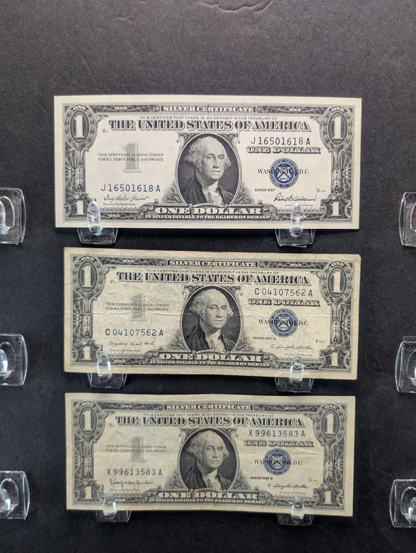 1957, 1957-A, & 1957-B Series $1 Blue Seal Silver Certificates from auction in Greenville, Ohio — image 34