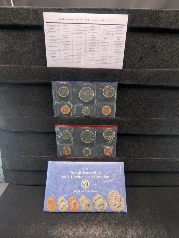1991 P&D US Mint Uncirculated Set In OGP w/COA from auction in Greenville, Ohio — image 40
