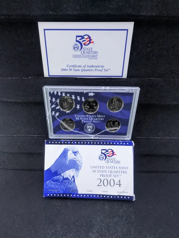 2004-S United States Mint State Quarters 5 Coin Proof Set W/ OGP & COA from auction in Greenville, Ohio — image 41