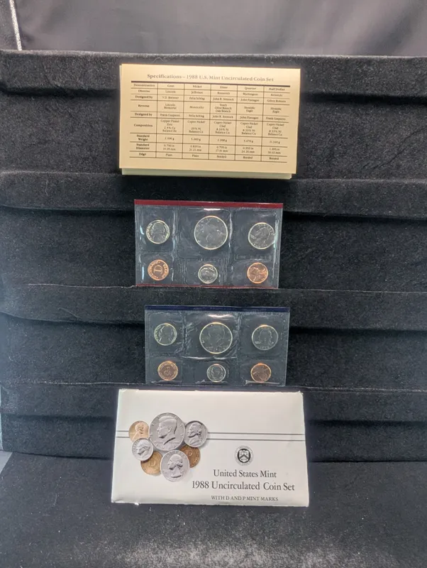 1988 P&D U.S. Uncirculated Mint Coin Set In OGP w/ COA from auction in Greenville, Ohio — image 46