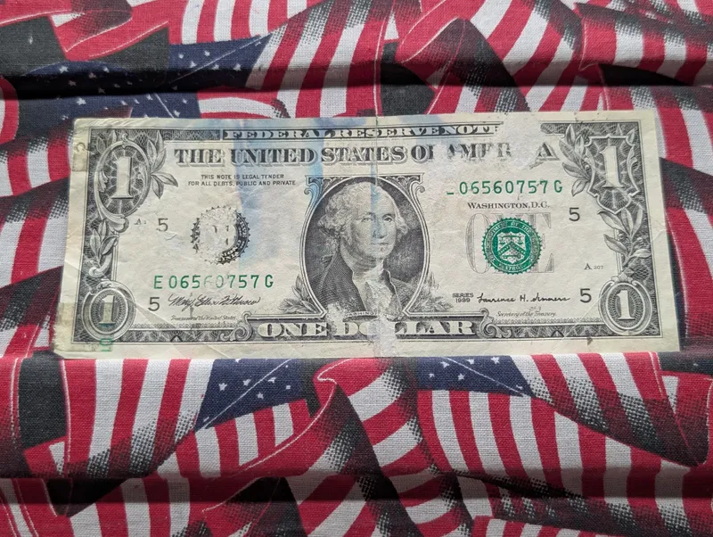 ERROR 1999 Series $1 Green Seal Note W/ Printing Error - Double 3rd Printing Partial & Inking from auction in Greenville, Ohio — image 44