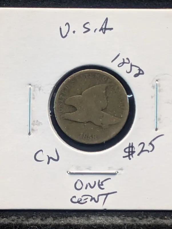1858 Copper Nickel Flying Eagle Cent -  Last Year! from auction in Greenville, Ohio — image 45
