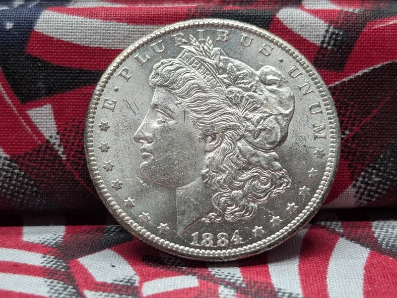 1884-CC Morgan Silver Dollar - Crisp BU Condition from auction in Greenville, Ohio — image 4