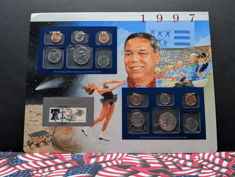 1997 P & D Uncirculated U.S. Postal Commemorative Society Coin & Stamp Panel from auction in Greenville, Ohio — image 6