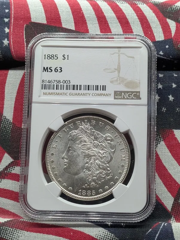 1885-P Morgan Dollar NGC MS 63 from auction in Greenville, Ohio — image 8