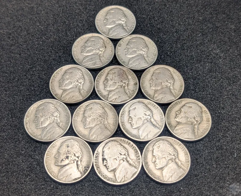 (8) 1938-D and (5) 1938-S Jefferson Nickels from auction in Greenville, Ohio — image 14