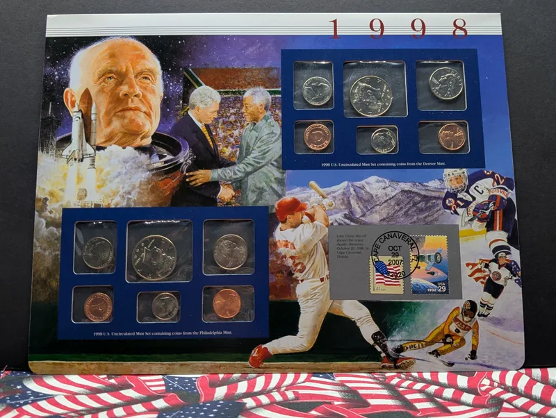 1998 P & D Uncirculated U.S. Postal Commemorative Society Coin & Stamp Panel from auction in Greenville, Ohio — image 13