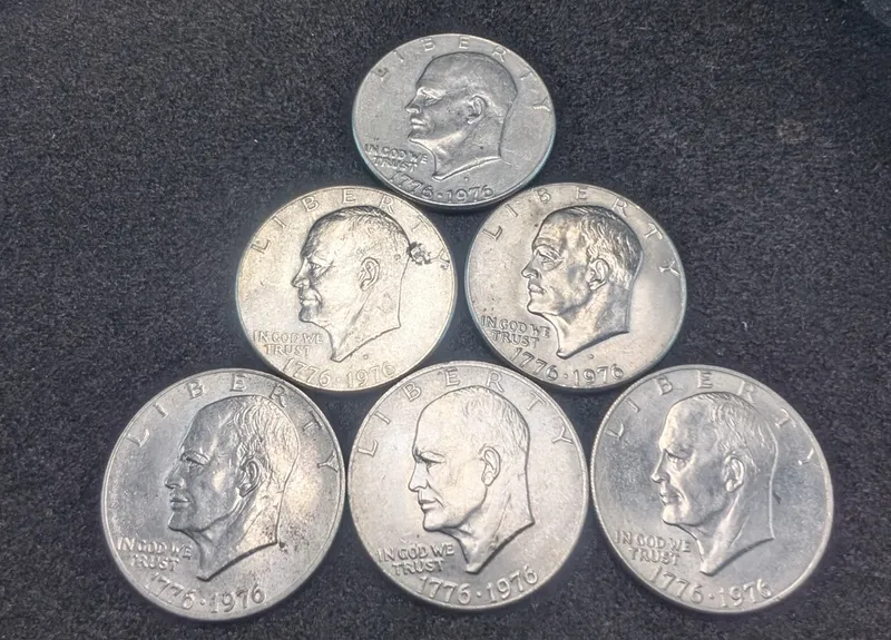 (3) 1976-P and (3) 1976-D Bicentennial Eisenhower Dollars from auction in Greenville, Ohio — image 21