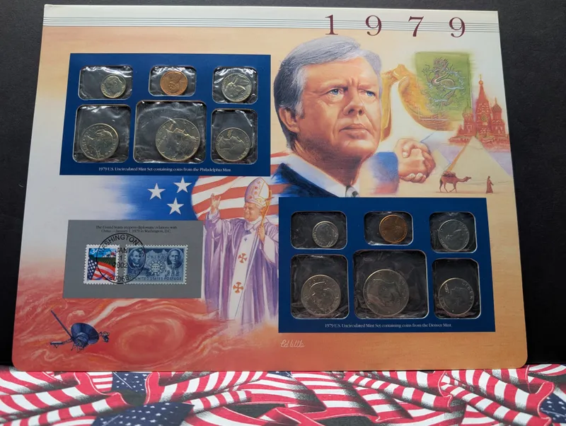 1979 P & D Uncirculated U.S. Postal Commemorative Society Coin & Stamp Panel from auction in Greenville, Ohio — image 34
