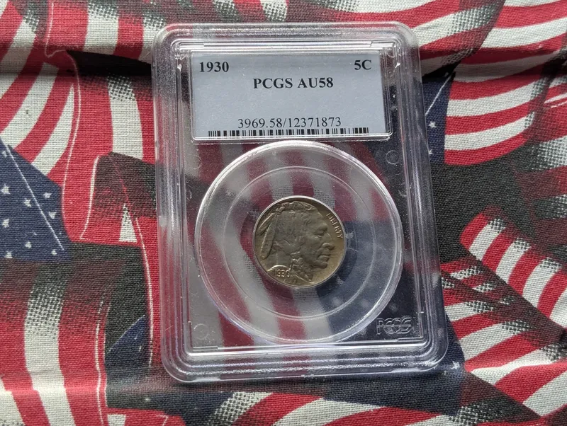 1930 Indian Head Buffalo Nickel PCGS AU58 from auction in Greenville, Ohio — image 8