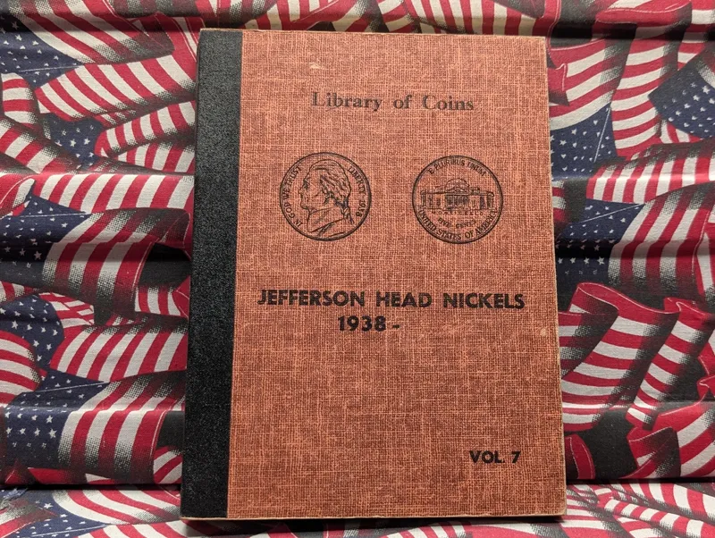Partial 1938-1964 Jefferson Nickel Collection in Vintage Library of Coins Album - Includes (11) 35% Silver Wartime Nickels & BETTER KEY DATES! (64 Coins) from auction in Greenville, Ohio — image 28