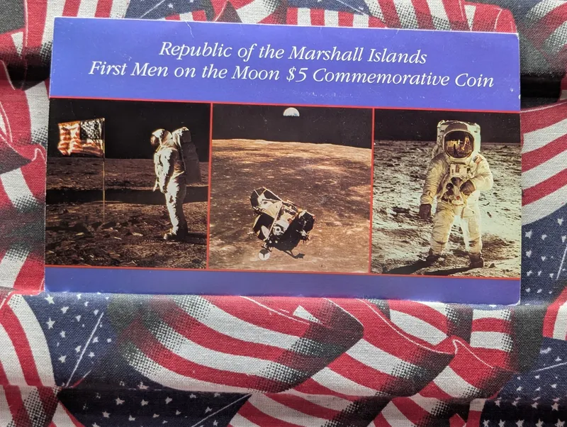 1989 Republic of The Marshall Islands $5 First Men of the Moon Commemorative Coin in Display from auction in Greenville, Ohio — image 31