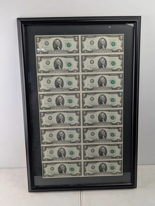 (16) 1976 US $2 Federal Reserve Notes - Uncut Sheet of Star Notes - Issued in Massachusetts from auction in Greenville, Ohio — image 4