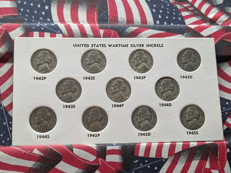 (11) 1942-1945 P, D & S US Wartime Jefferson Nickels, 35% Silver from auction in Greenville, Ohio — image 39