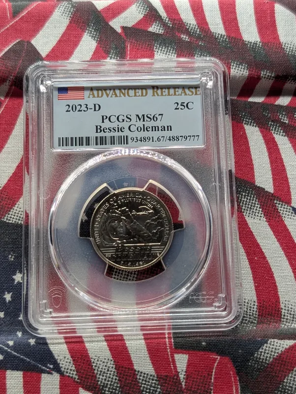 2023-D US Bessie Coleman Quarter PCGS MS67 Advanced Release from auction in Greenville, Ohio — image 37