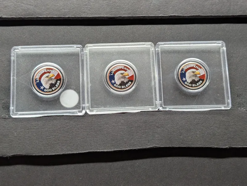(3) US Lincoln Shield Cents with Colorized Eagle Decals from auction in Greenville, Ohio — image 43