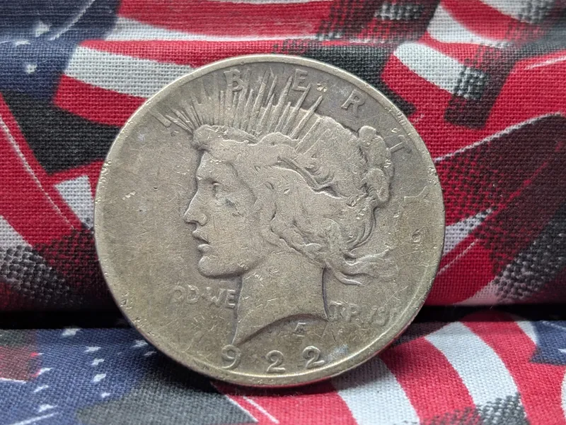 1922-D US Peace Silver Dollar, 90% Silver  26.73g from auction in Greenville, Ohio — image 45