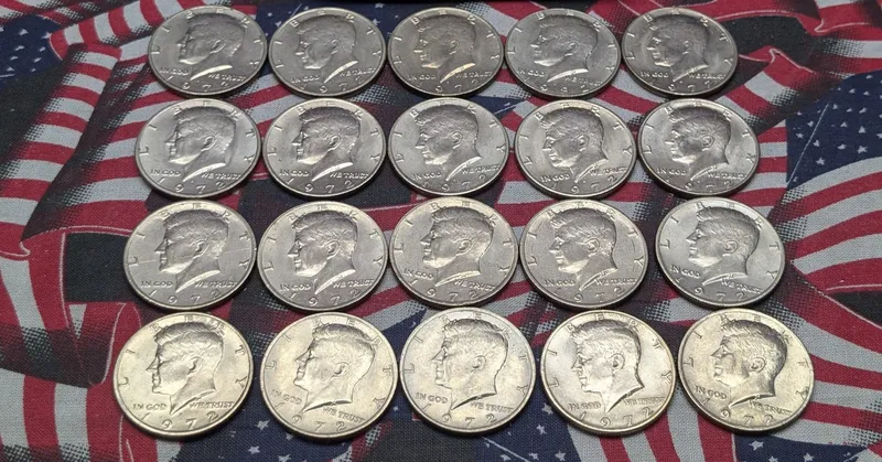 (9) 1972-D, (10) 1972-P, and (1) 1982-D Kennedy Half Dollars from auction in Greenville, Ohio — image 5