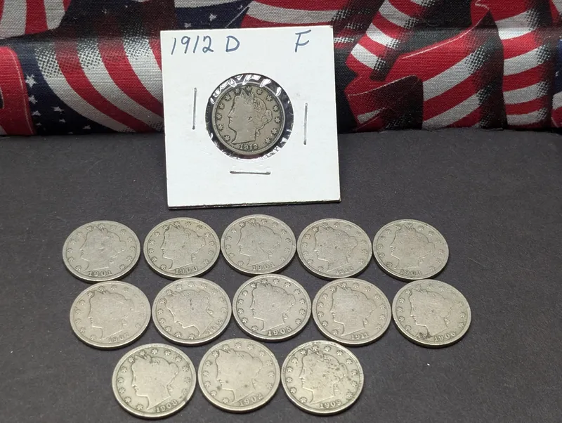 (14) US Liberty Head "V" Nickels - Dated 1900-1912 - Includes 1912-D from auction in Greenville, Ohio — image 9