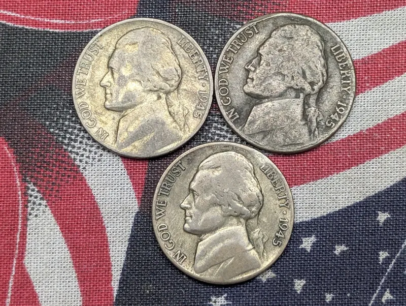1945 P, D & S Wartime Jefferson Nickels, Each 35% Silver from auction in Greenville, Ohio — image 36