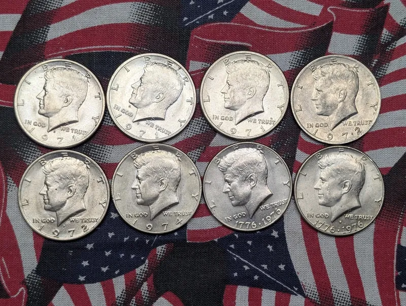 (8) 1971-1976 P&D Kennedy Half Dollars - Includes Bicentennial Issues from auction in Greenville, Ohio — image 45