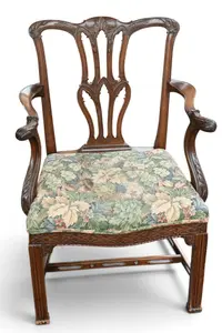 English Chippendale Period Carved Armchair