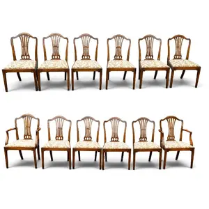 Set of 12 Mahogany Dining Chairs