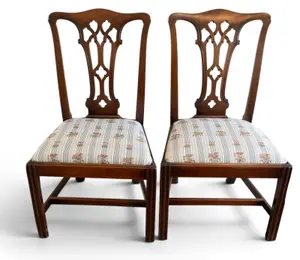 Pair of English Chippendale Side Chairs