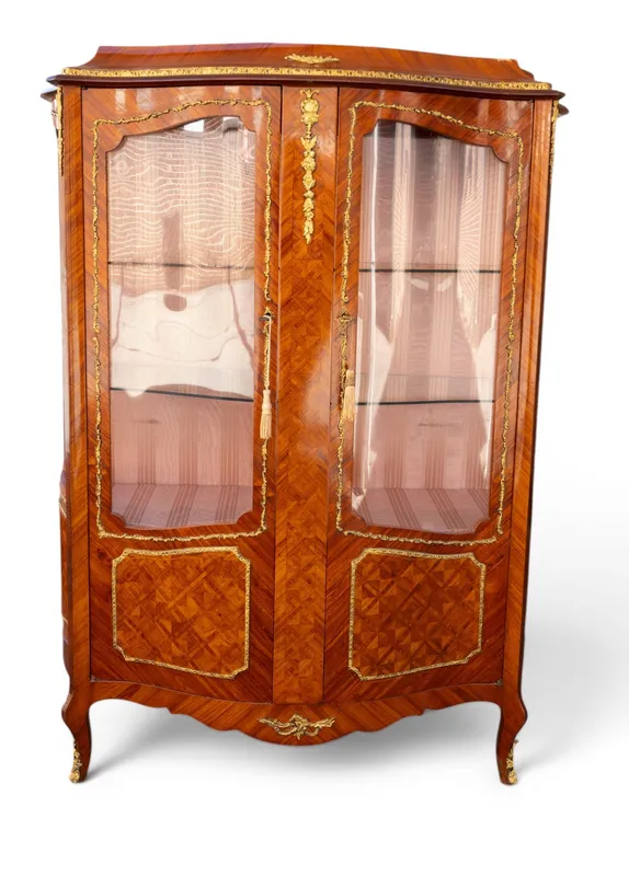French Vitrine Cabinet w/ Marquetry Inlay from auction in York, Pennsylvania — image 12