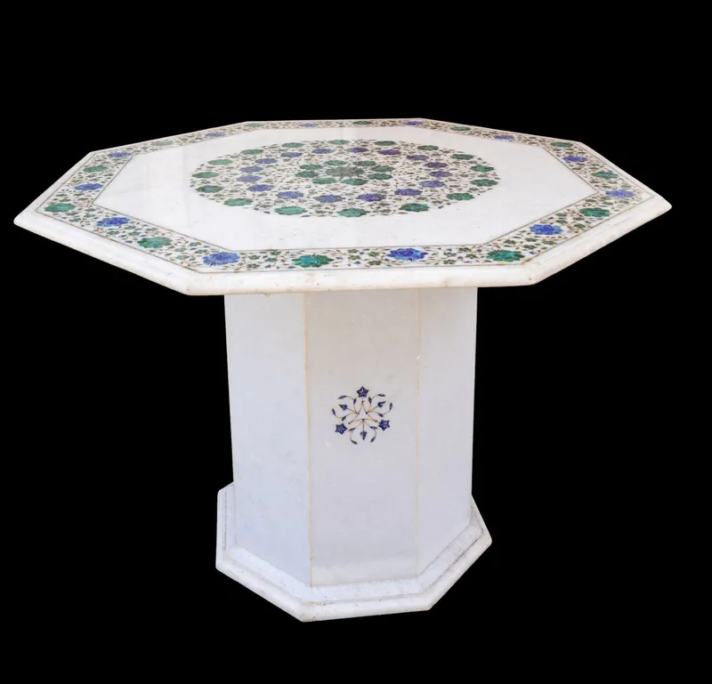 Marble Pedestal Table w/ Semi-Precious Stone Inlay from auction in York, Pennsylvania — image 20