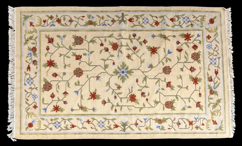 Beige Wool Rug with Floral Design from auction in York, Pennsylvania — image 46
