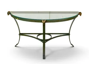 Wrought Iron Demilune Console Table