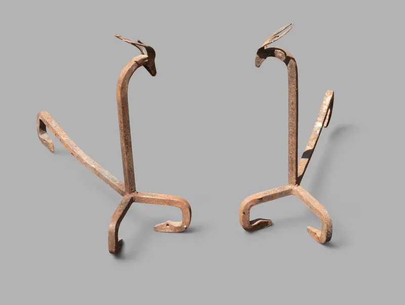 Pair of Early Iron Stag-Form Andirons from auction in York, Pennsylvania — image 35
