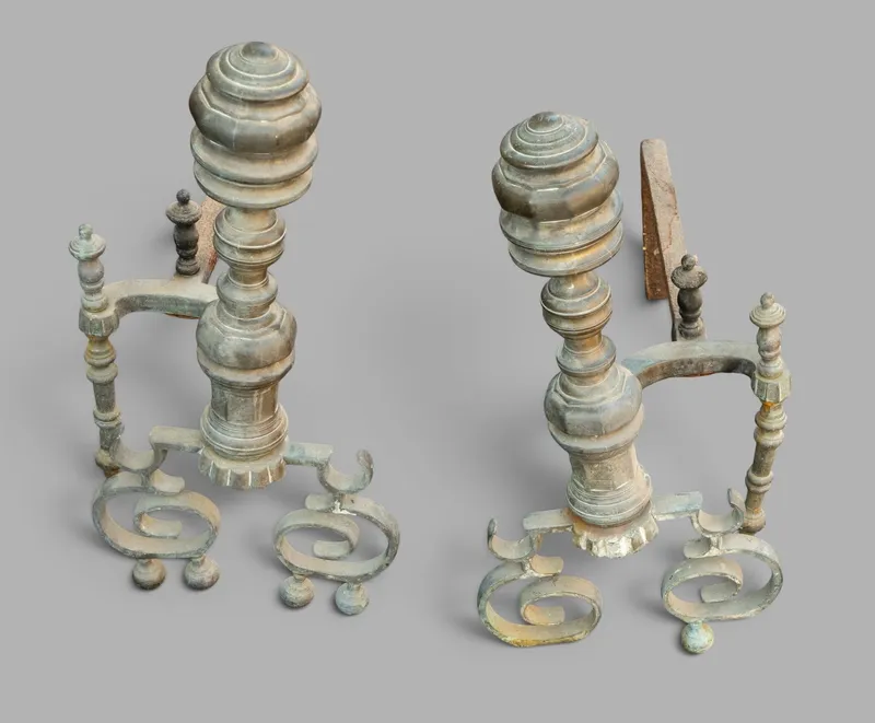 Pair of Early Andirons from auction in York, Pennsylvania — image 36