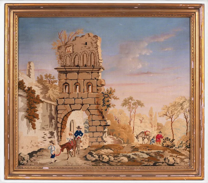Early 19th C French Tapestry Embroidered & Painted from auction in York, Pennsylvania — image 39