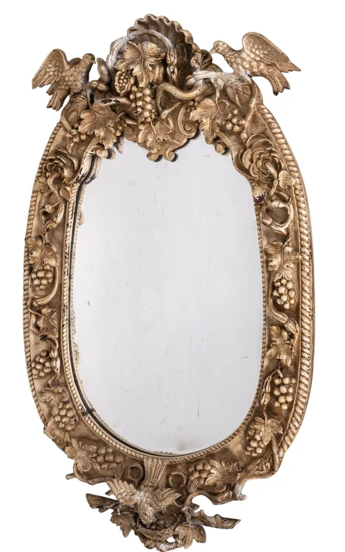 Carved Wood & Gesso Baroque Ornate Mirror from auction in York, Pennsylvania — image 46