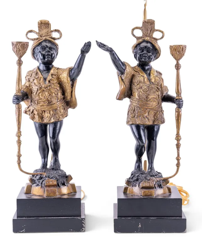 Pair of Blackamoor Table Lamps from auction in York, Pennsylvania — image 43