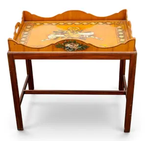 Edwardian-Style Painted Satinwood Tray Table