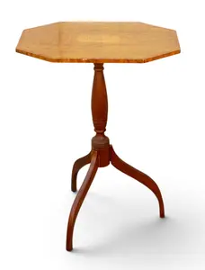 Octagonal Wooden Pedestal Candle Stand